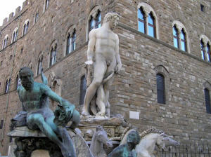 Biancone, Piazza della Signoria, Florencja, Włochy. Author and Copyright Marco Ramerini