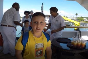 Andrea and Mattia on board the Reef Endeavor, Captain Cook Cruise, Fiji. Author and Copyright Marco Ramerini