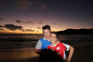 Andrea and Mattia, Waya island, Yasawa, Fiji. Author and Copyright Marco Ramerini