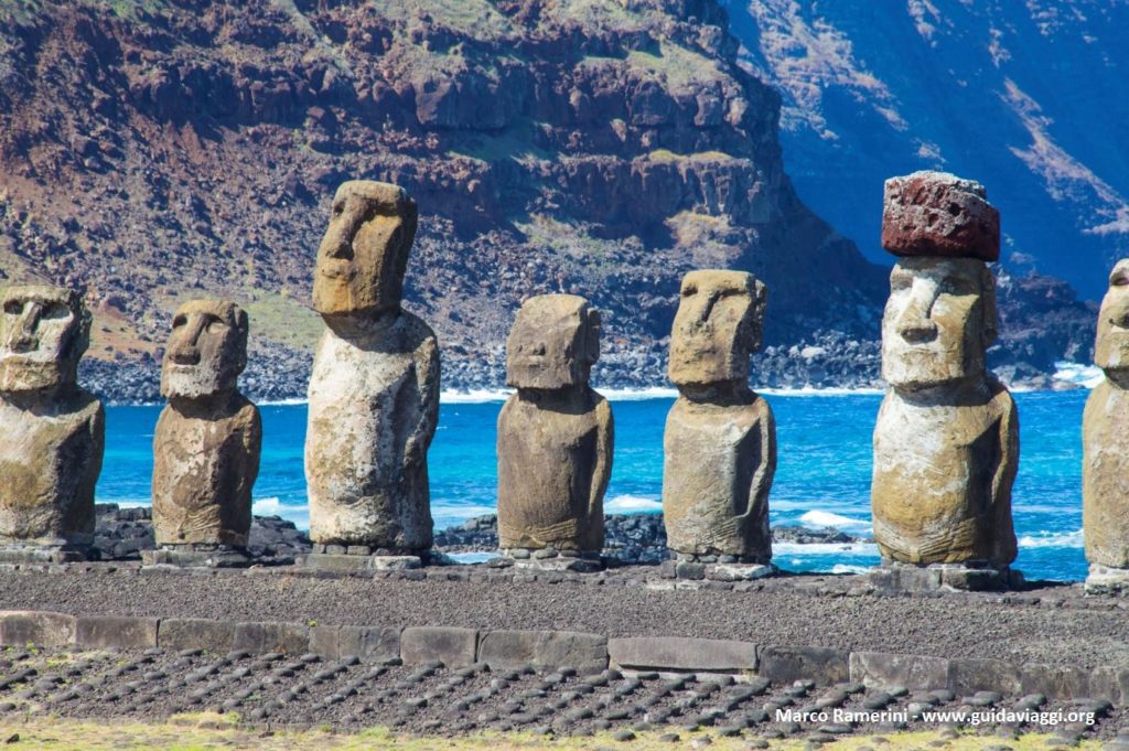 Ahu Tongariki, Easter Island, Chile. Author and Copyright Marco Ramerini