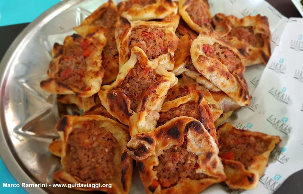 Sfiha, a meat-based snack typical of the Beqa Valley, Lebanon. Author and Copyright Marco Ramerini