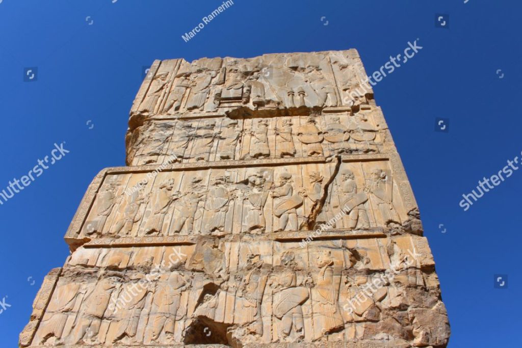 Persepolis, Iran. Hundert-Säulen-Palast. Persepolis, die zeremonielle Hauptstadt des Persischen Reiches (Achämenidenreich). Autor und Copyright Marco Ramerini,.