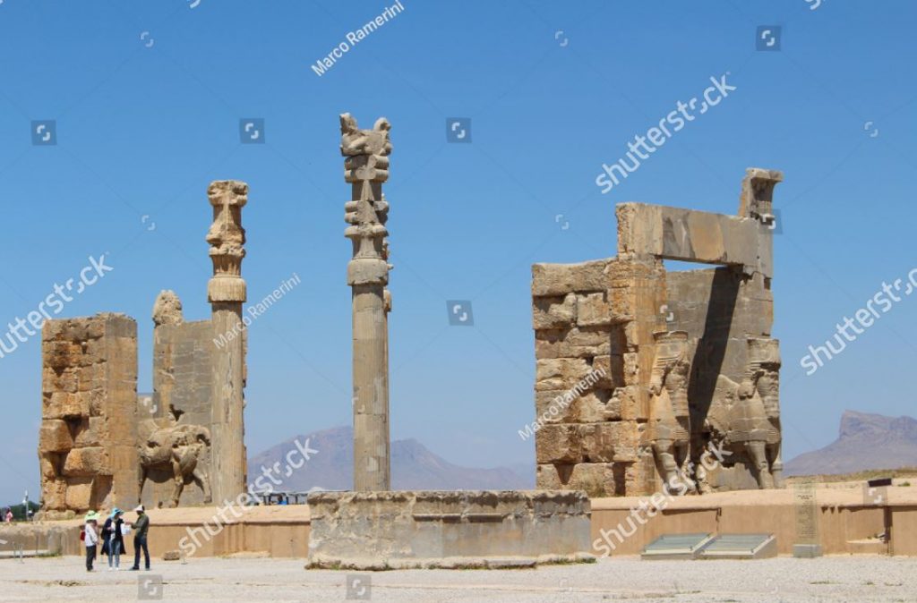 Persepolis. Tor aller Nationen. Ruinen der zeremoniellen Hauptstadt des Persischen Reiches (Achaemenid Empire), Iran. Autor und Copyright Marco Ramerini.