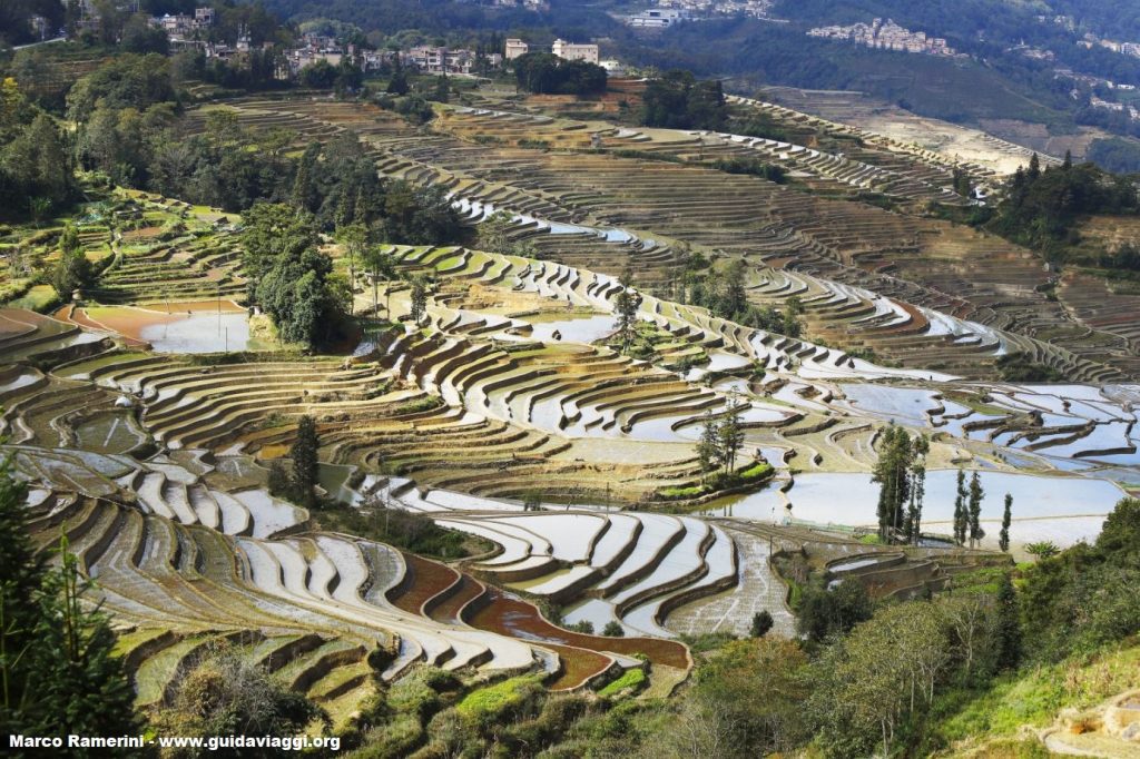 The natural landscapes are among the tourist attractions of Yunnan, here the Rice fields, Yuanyang, Yunnan, China. Author and Copyright Marco Ramerini