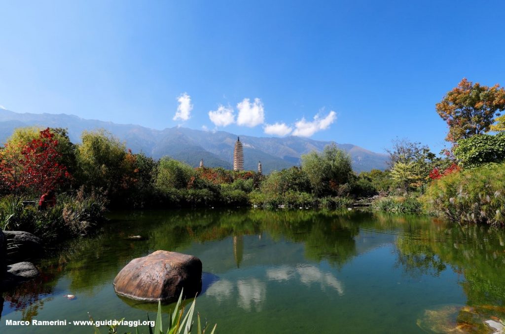 Three Pagodas of Chongsheng Temple, Dali, Yunnan, China. Author and Copyright Marco Ramerini