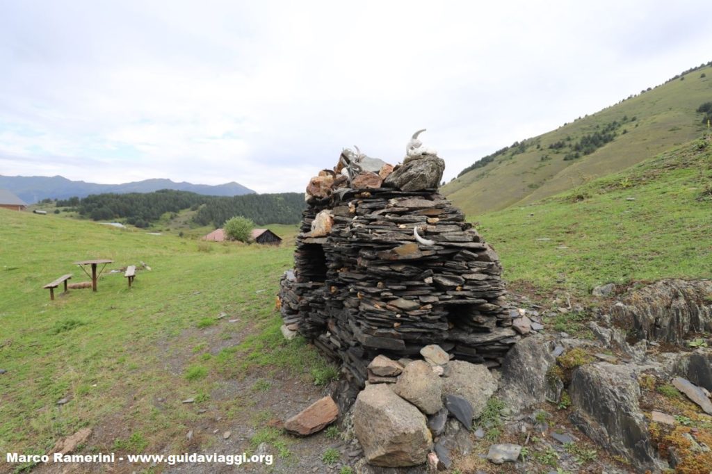 Animist altar, Shenakho, Tusheti, Georgia. Author and Copyright Marco Ramerini