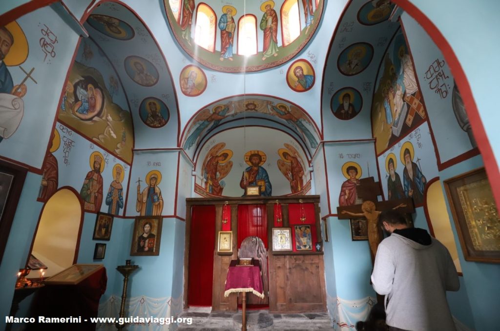 Interior of the church, Shenakho, Tusheti, Georgia. Author and Copyright Marco Ramerini