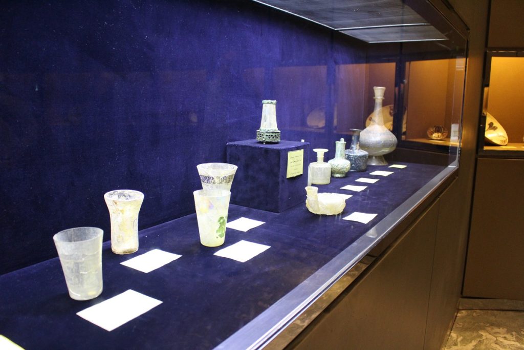 Glass objects, Glassware and Ceramic Museum of Iran, Tehran, Iran. Author and Copyright Marco Ramerini