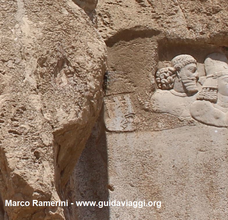 The head of a woman from the remains of the ancient Elamite bas-relief, Naqsh-e Rostam, Iran. Author and Copyright Marco Ramerini.