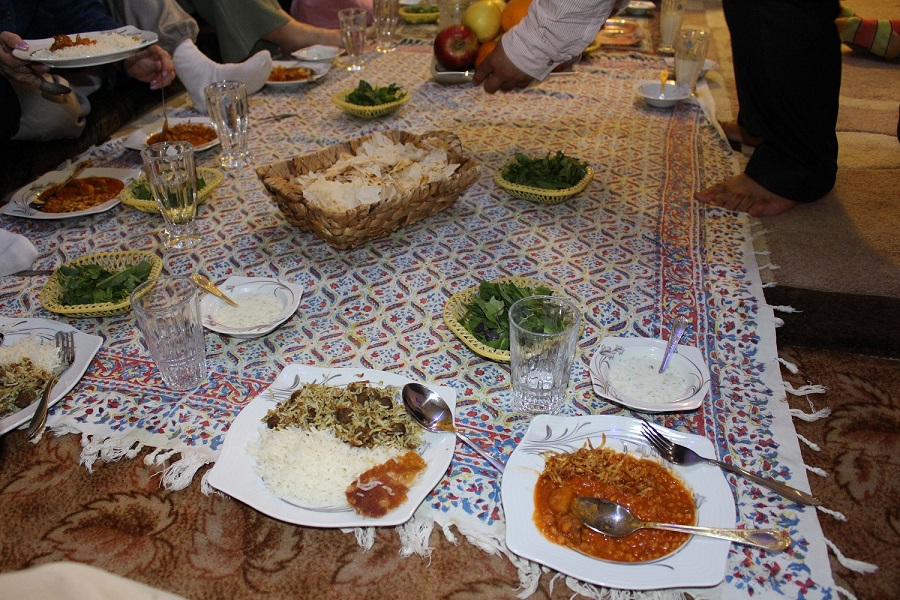 Typical Persian dinner. Author and Copyright Marco Ramerini