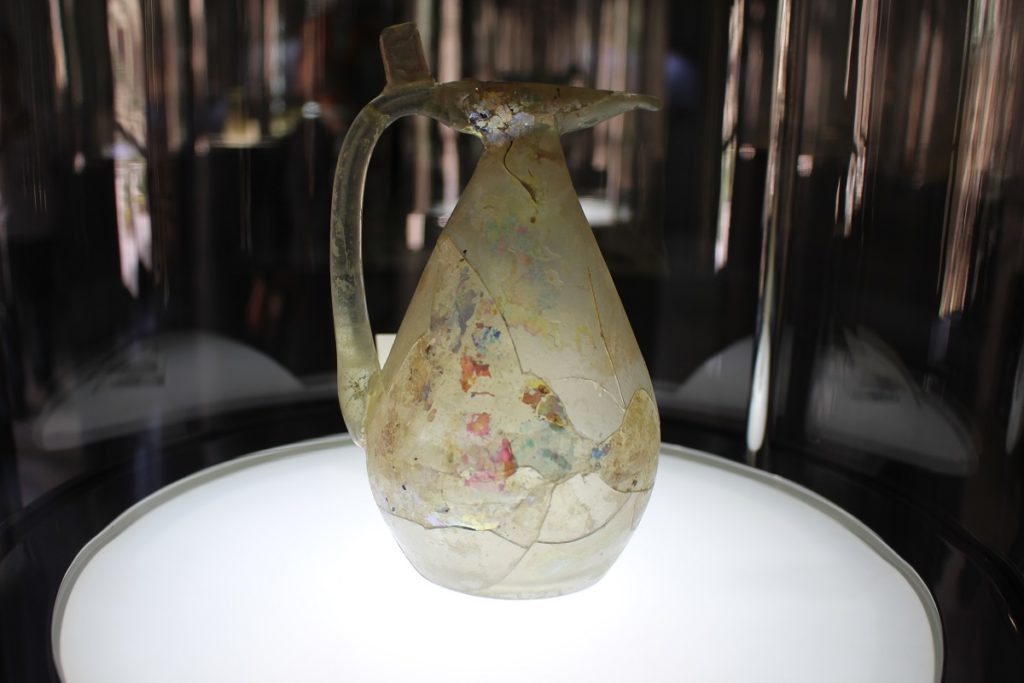 Glass vase, Glassware and Ceramic Museum of Iran, Tehran, Iran. Author and Copyright Marco Ramerini