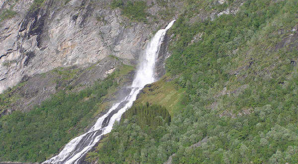 Friaren waterfall (Friarfossen), Geirangerfjord, Norway. Author and Copyright Marco Ramerini
