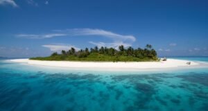 An island in the Maldives. Credit Maldives Tourism.