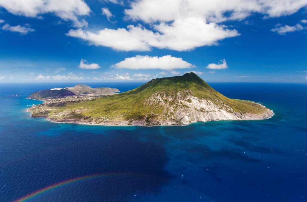 Aerial view of the island of Sint Eustatius. Credit Cees Timmers