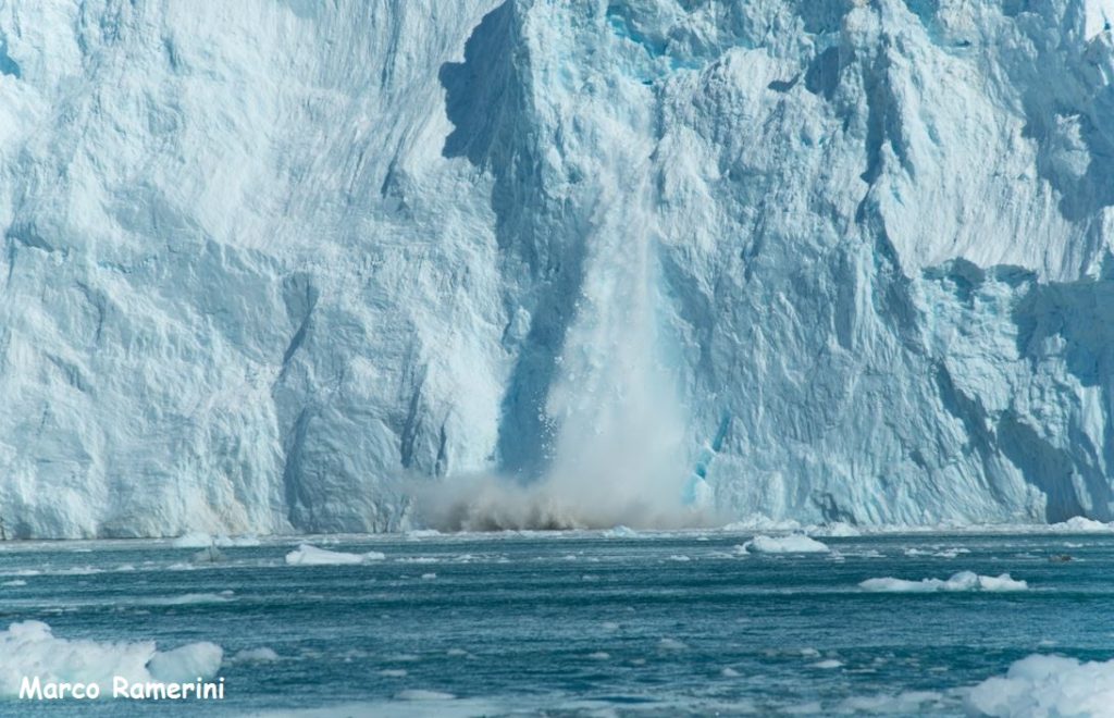 Icefall, Eqi Glacier, Greenland. Author and Copyright Marco Ramerini