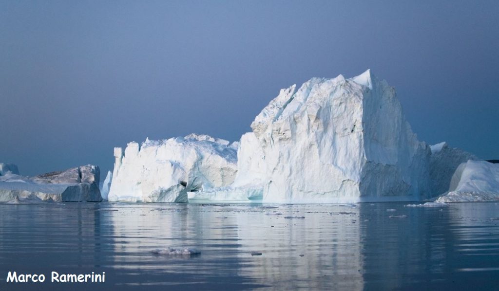 Icebergs, Disko Bay, Greenland. Author and Copyright Marco Ramerini