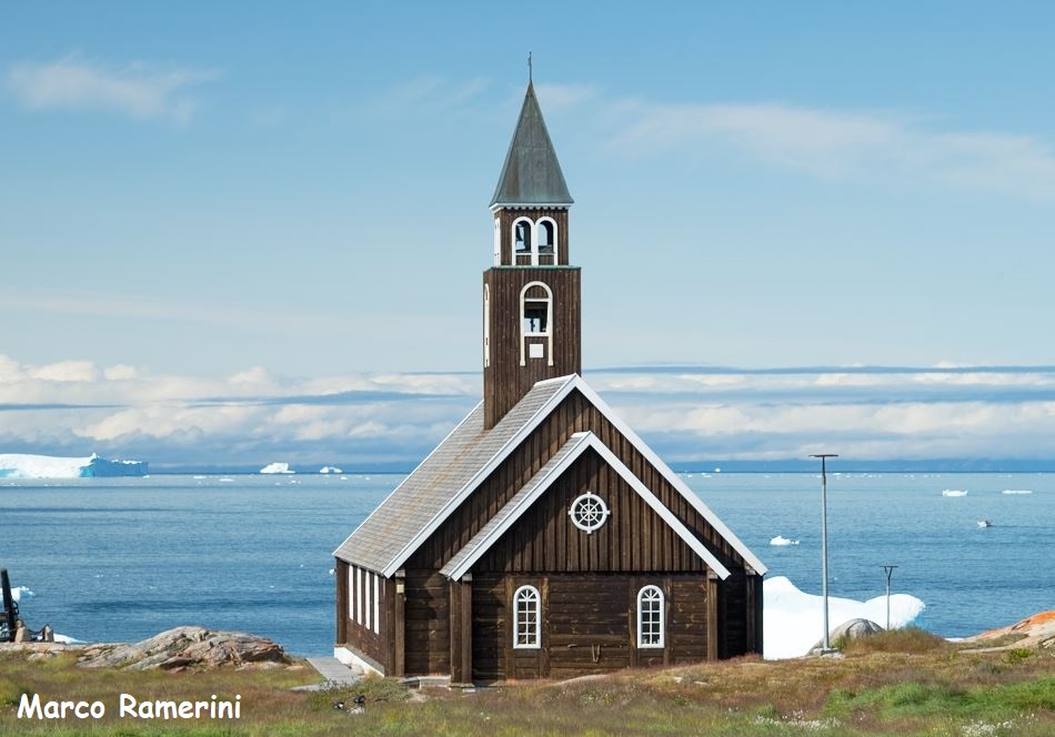 The church of Ilulissat, Greenland. Author and Copyright Marco Ramerini